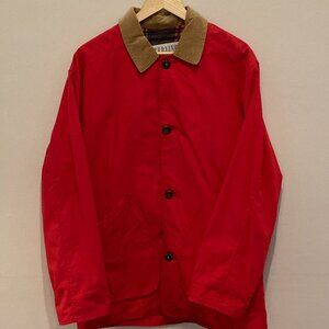 London Fog Red Cotton Flannel-Lined Chore Coat, Men's Small